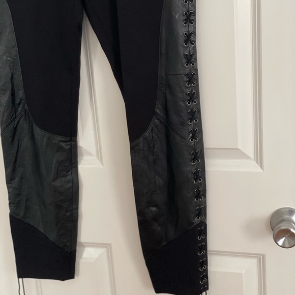 Haute Hippie Lace Up Leather Leggings Size M - Picture 2 of 15